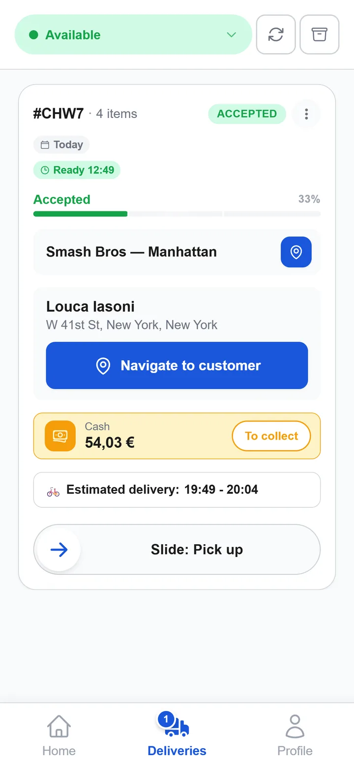 XPRIO driver app: real-time GPS tracking