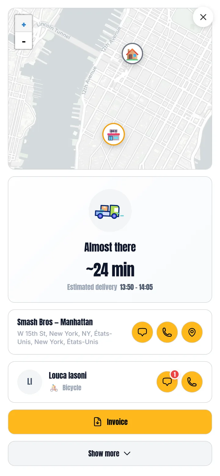 XPRIO customer tracking: real-time order status