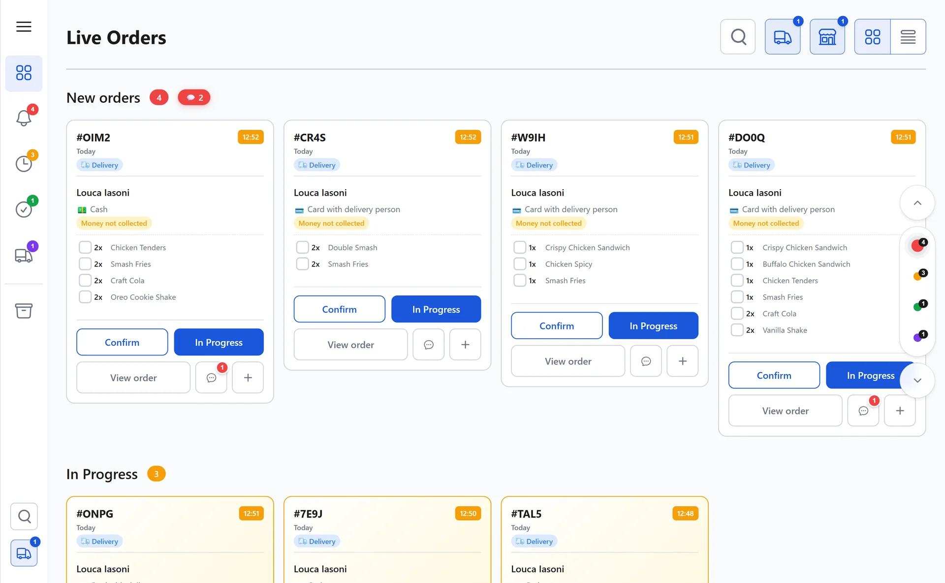 Real-time restaurant orders: instant order reception and management with XPRIO