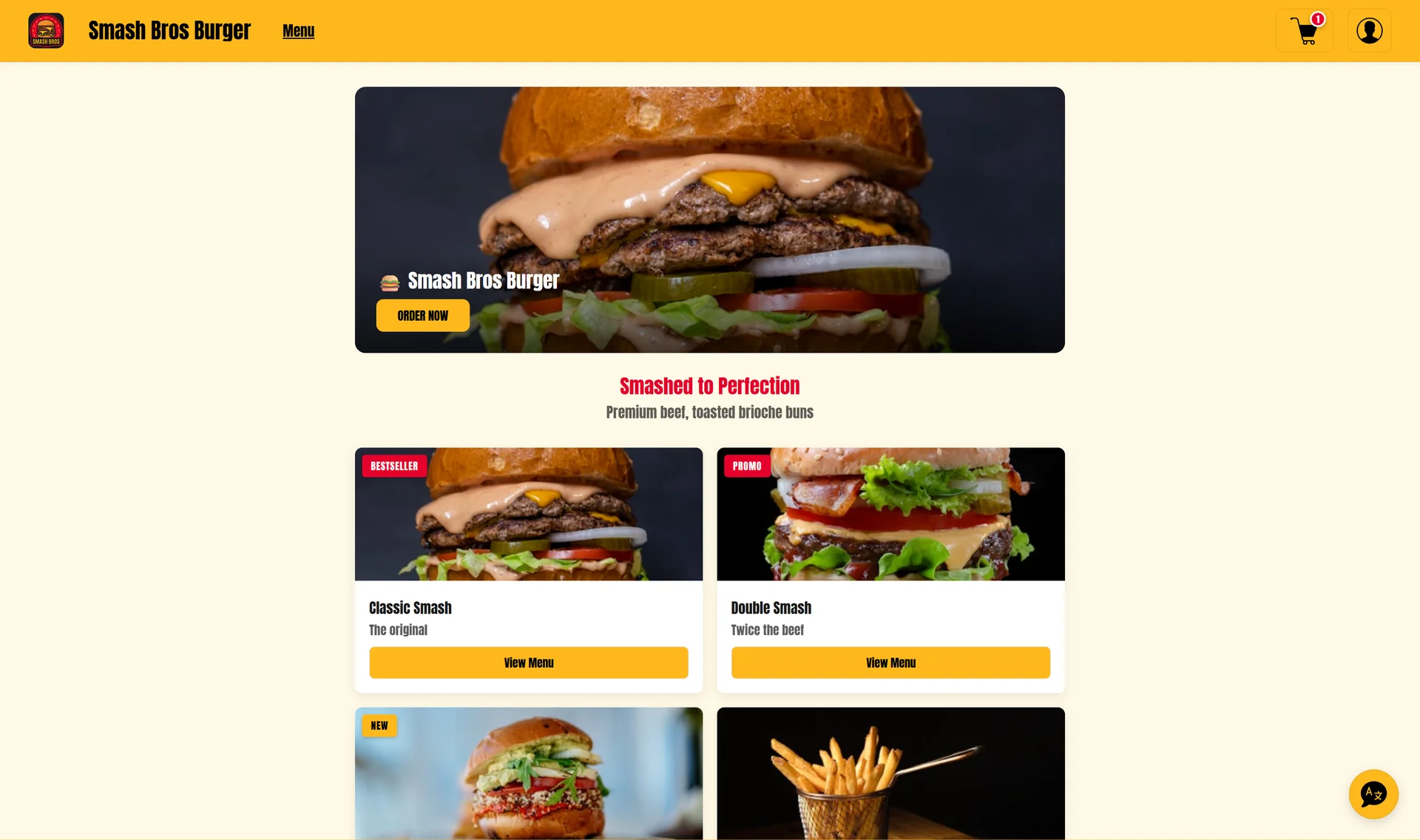 Client website preview: Smash Bros theme