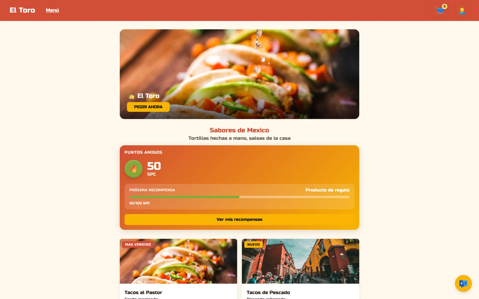 Client website preview: El Toro theme