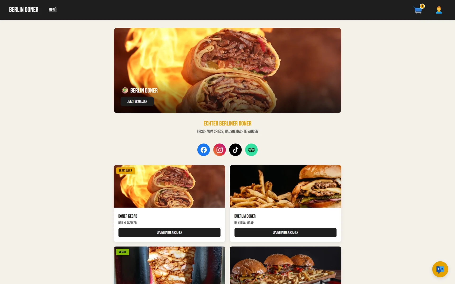 Client website preview: Berlin Döner theme